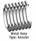 Annular metal hose, completed circles or rings